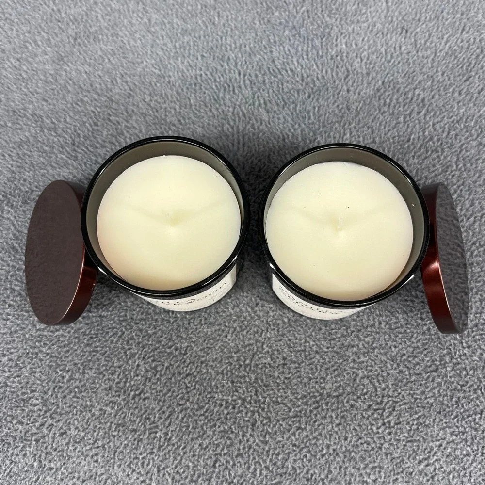 2x Leoben Co Candle Vanilla Cedarwood 9 oz Amber Glass Soy Wax No 050
